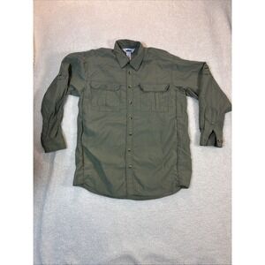 Campmor Hiking Shirt Mens Medium Olive Green Excellent Convertible Ventilated